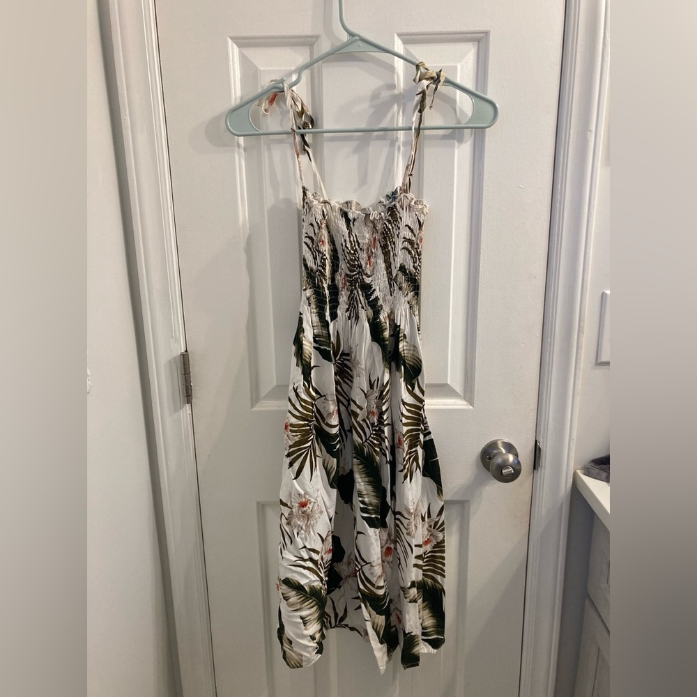 Paradise Bay Hawaiian Print Smock Summer Dress